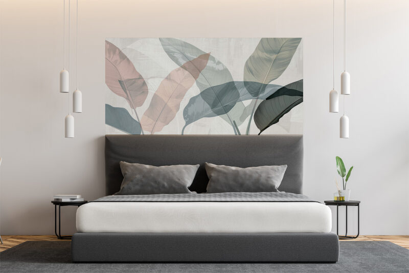 Bettkopfteil Natur in Pastell