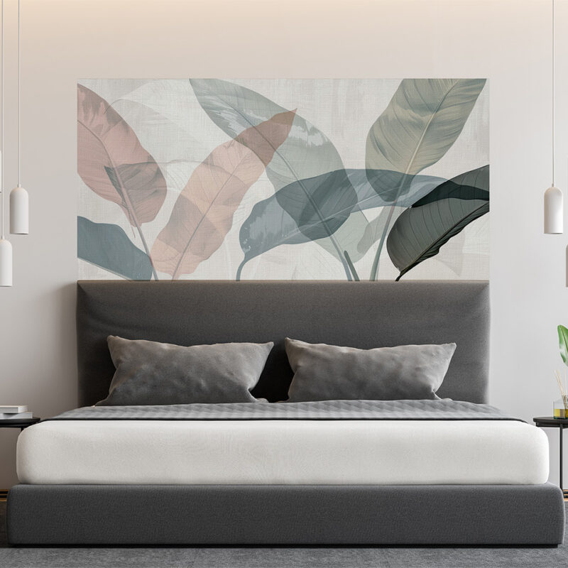 Bettkopfteil Natur in Pastell