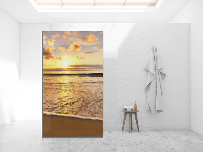 Duschtrennwand für Walk-in Duschen Meeresstrand