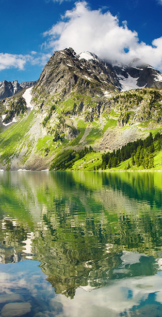 Duschtrennwand für Badewannen Berge