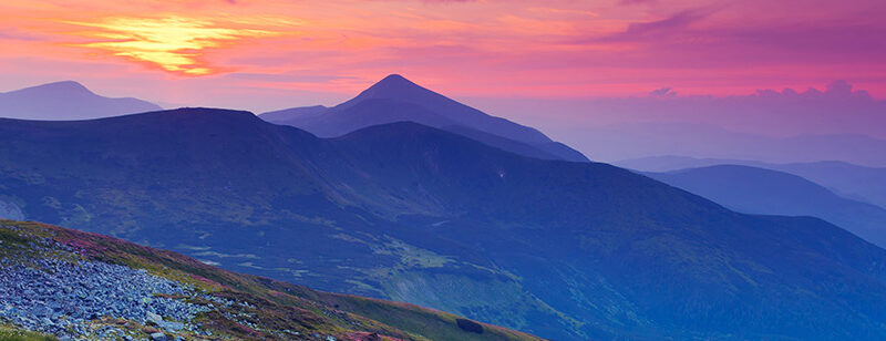 Auflegeglas für Kommoden Bergpanorama