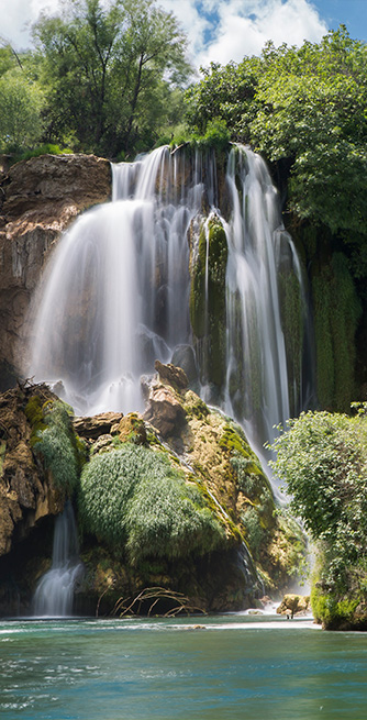 Duschtrennwand für Badewannen Fließende Kraft