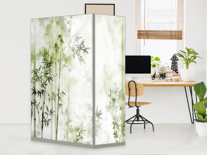 HomeOffice Sichtschutz Paravent Bambuswald
