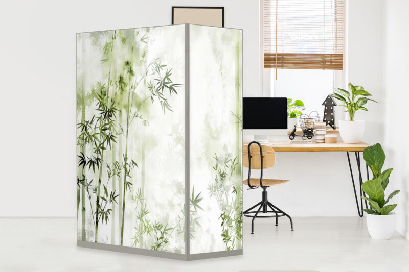 HomeOffice Sichtschutz Paravent Bambuswald