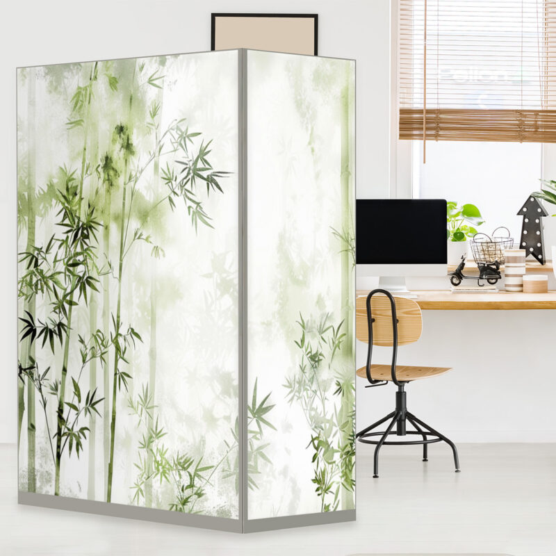 HomeOffice Sichtschutz Paravent Bambuswald