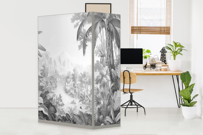 HomeOffice Sichtschutz Paravent Fernes Tal