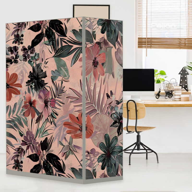 HomeOffice Sichtschutz Paravent Floral Fusion