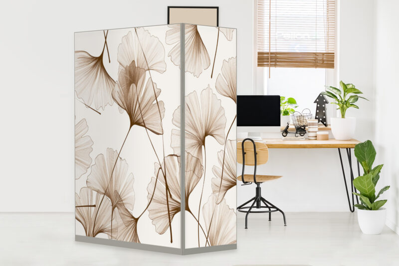 HomeOffice Sichtschutz Paravent Gingko Studie