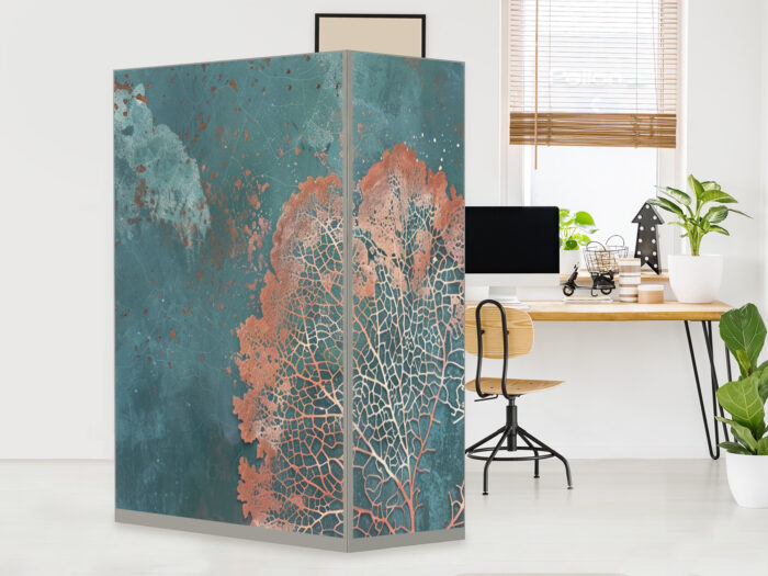HomeOffice Sichtschutz Paravent Kupferblatt