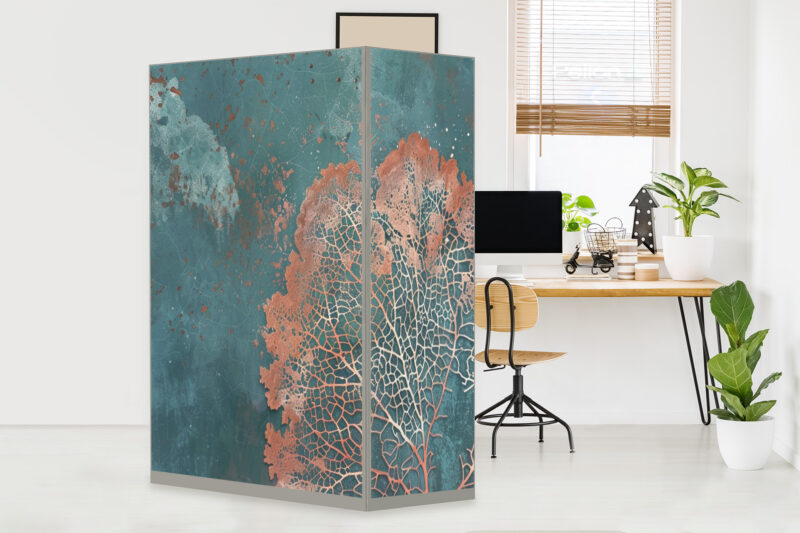 HomeOffice Sichtschutz Paravent Kupferblatt