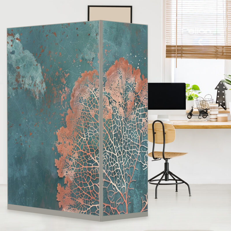 HomeOffice Sichtschutz Paravent Kupferblatt