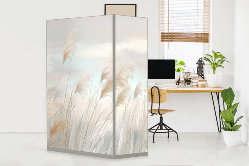 HomeOffice Sichtschutz Paravent Leises Schilf