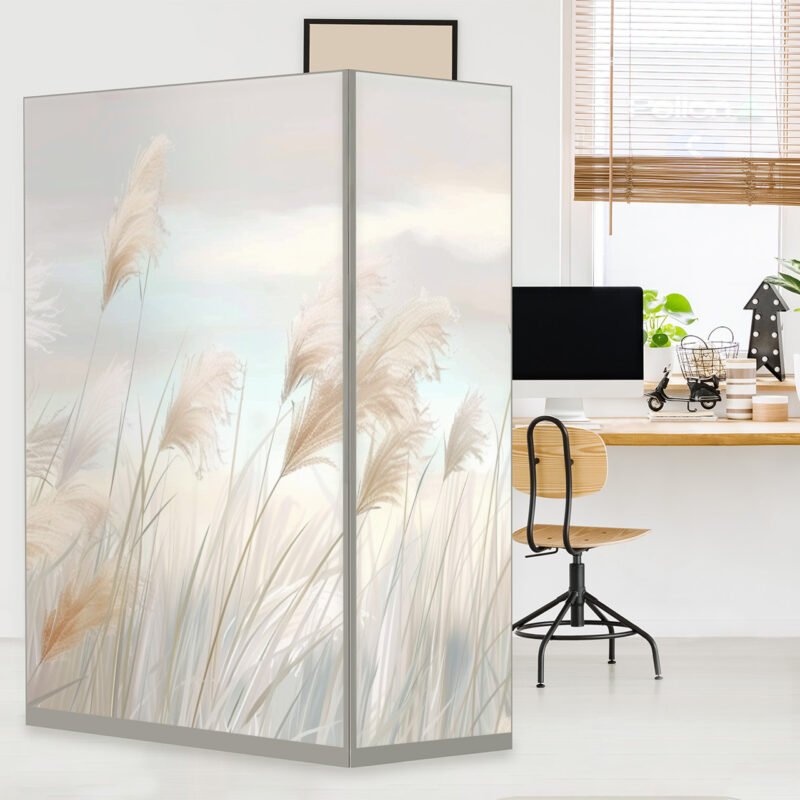 HomeOffice Sichtschutz Paravent Leises Schilf