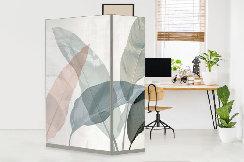 HomeOffice Sichtschutz Paravent Natur in Pastell