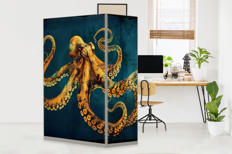HomeOffice Sichtschutz Paravent Tiefseewesen
