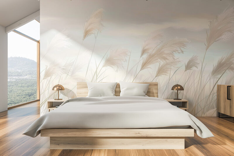 Tapete_Schlafzimmer_leises-Schilf Tapete Leises Schilf
