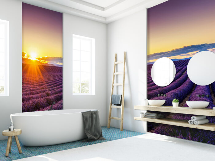 Wandverkleidung Lavendelfeld