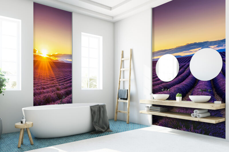Wandverkleidung Lavendelfeld