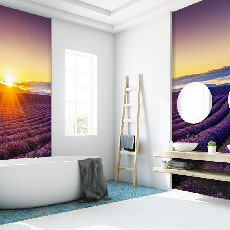 Wandverkleidung Lavendelfeld