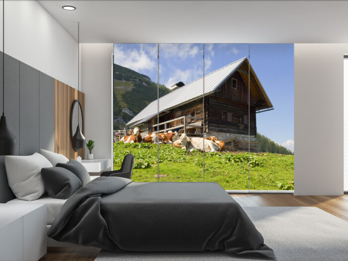 Flächenvorhang Almhütte