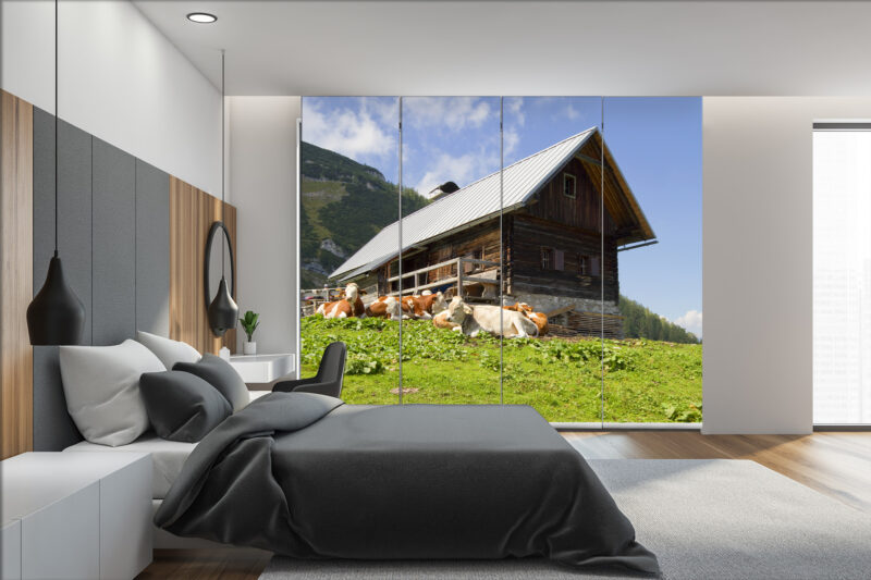 Flächenvorhang Almhütte