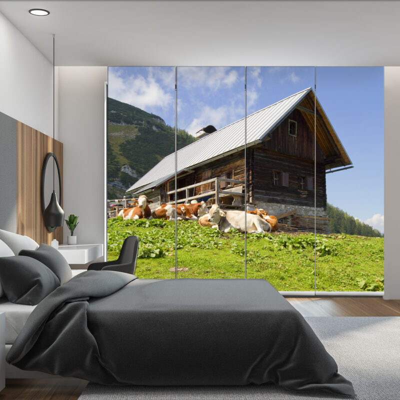 Flächenvorhang Almhütte
