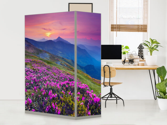 HomeOffice Sichtschutz Paravent Bergpanorama