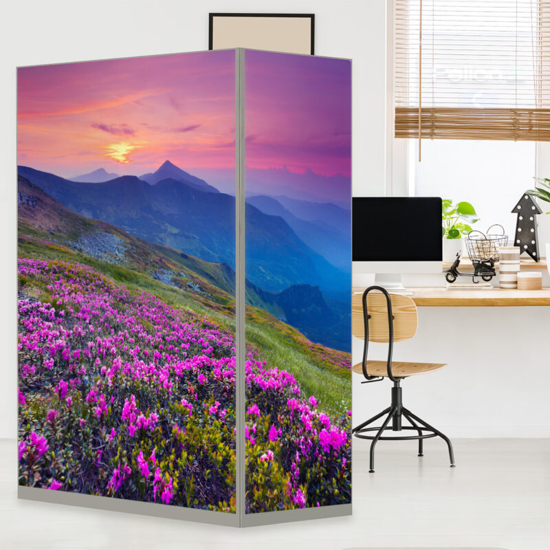 HomeOffice Sichtschutz Paravent Bergpanorama