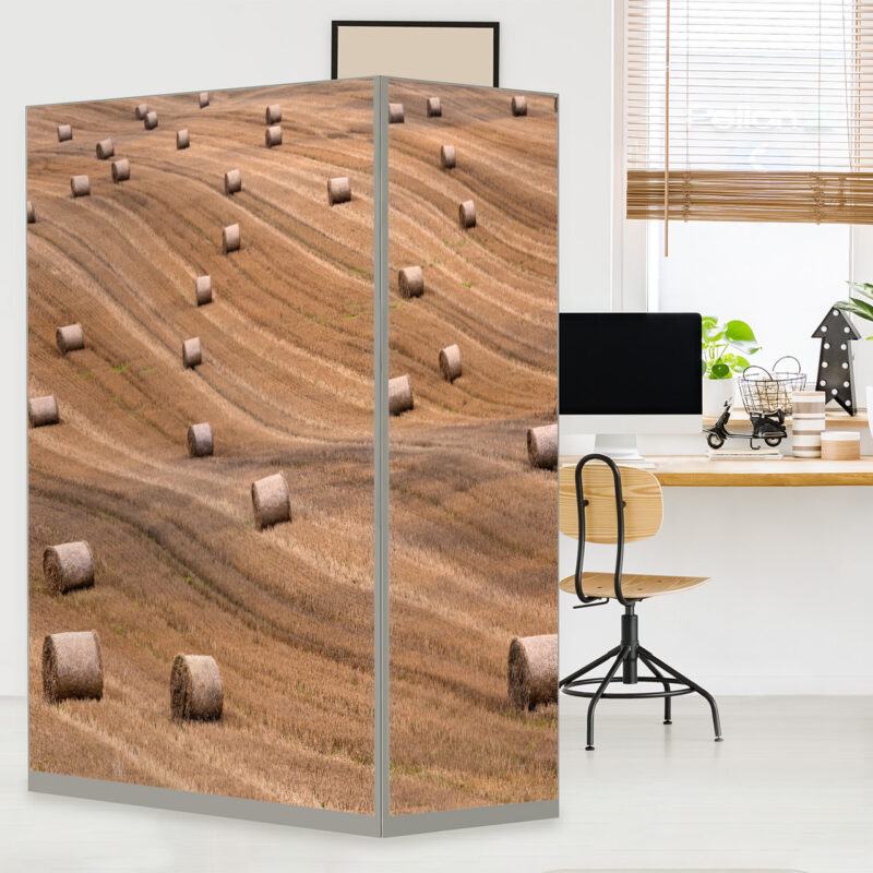 HomeOffice Sichtschutz Paravent Heuballen