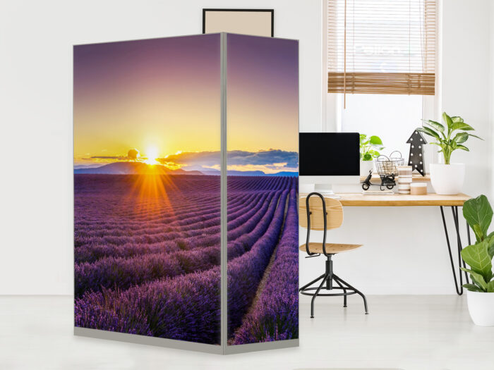 HomeOffice Sichtschutz Paravent Lavendelfeld