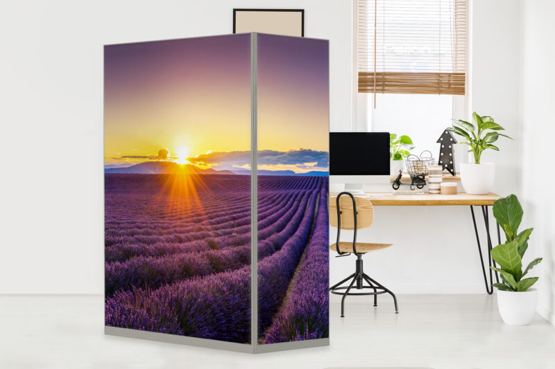 HomeOffice Sichtschutz Paravent Lavendelfeld
