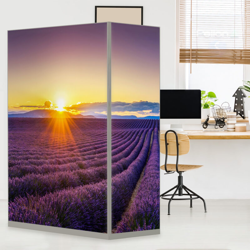 HomeOffice Sichtschutz Paravent Lavendelfeld
