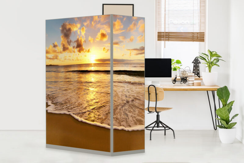 HomeOffice Sichtschutz Paravent Meeresstrand