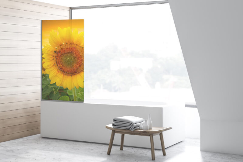 Duschtrennwand für Badewannen Sonnenblume