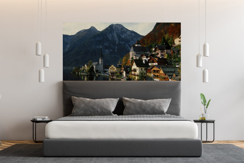 Bettkopfteil_Hallstatt_Tapete Bettkopfteil Hallstatt