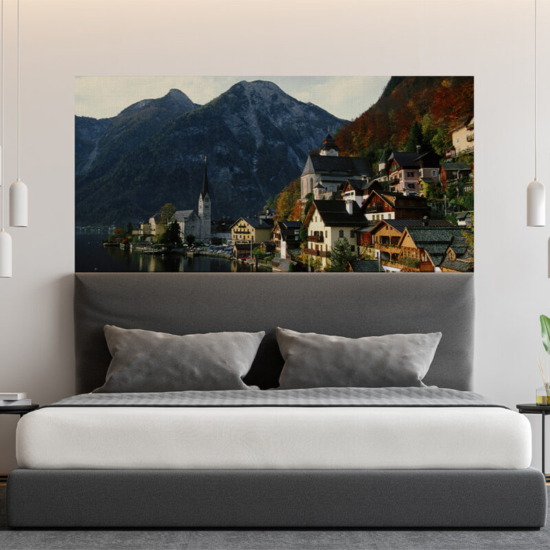 Bettkopfteil_Hallstatt_Tapete Bettkopfteil Hallstatt