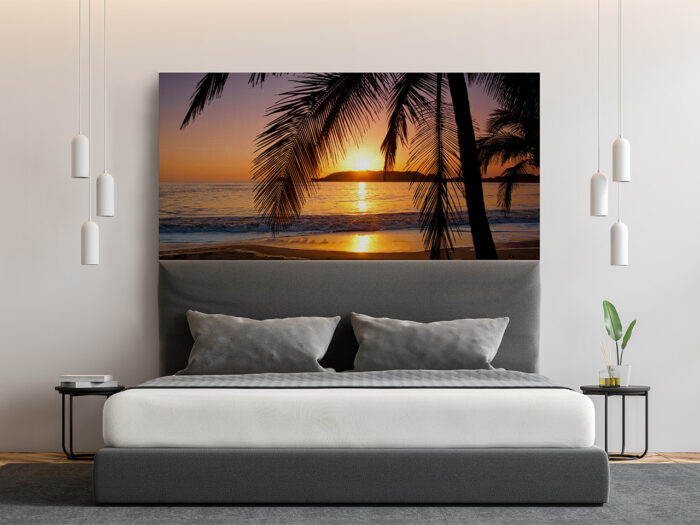 Bettkopfteil Sonnenuntergang am Strand
