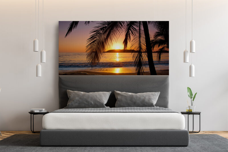Bettkopfteil Sonnenuntergang am Strand