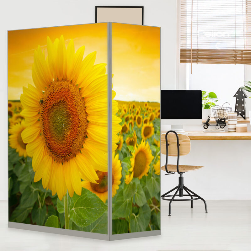 Paravant_Sonnenblume HomeOffice Sichtschutz Paravent Sonnenblume