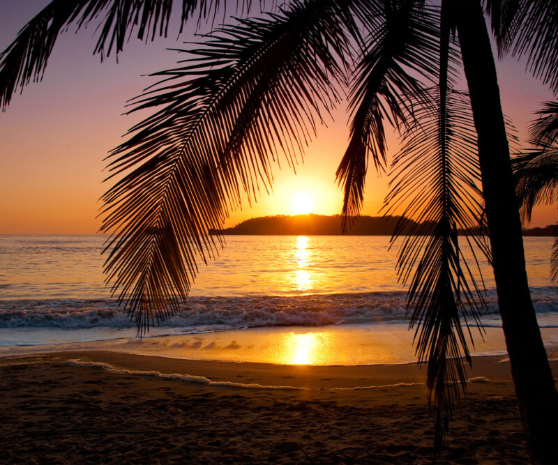 HomeOffice Sichtschutz Paravent Sonnenuntergang am Strand