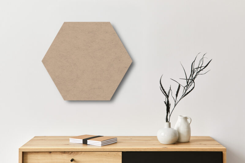 Pinnwand_Hexagon_beige Pinboard Hexagon