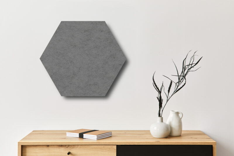 Pinnwand_Hexagon_grau Pinboard Hexagon