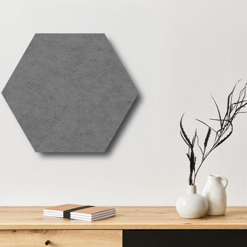 Pinnwand_Hexagon_grau Pinboard Hexagon